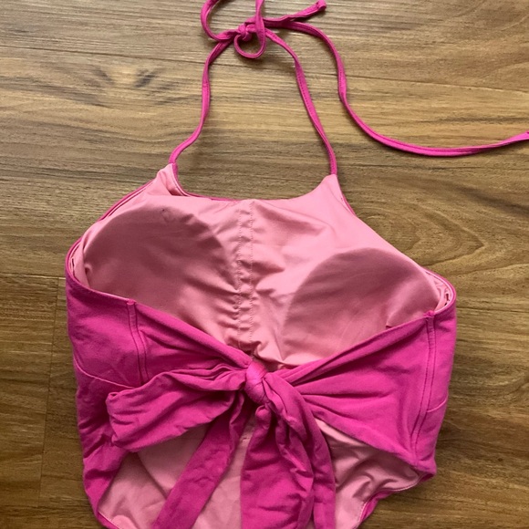 Klassy Network Hot Pink Halter Bandana Tie-back Brami Top - Picture 4 of 4